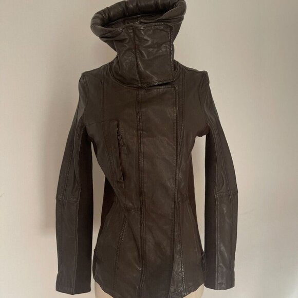Free People Nicholas K Revised Brock Jacket brown leather jacket/size S - Picture 10 of 15